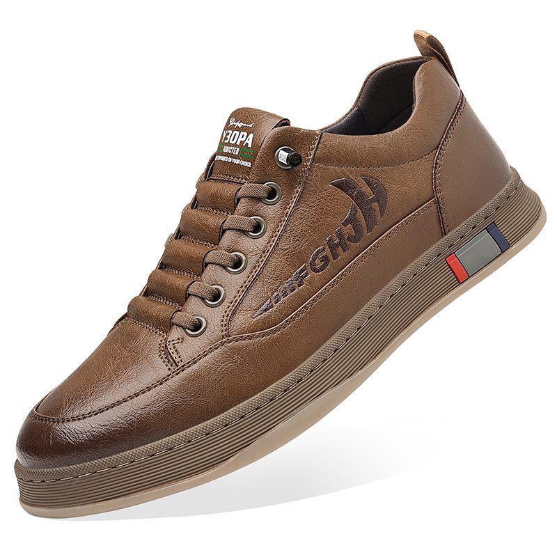 Board shoes men's autumn breathable new casual leather shoes men's soft soles trend versatile fashion non-slip shoes men's shoes