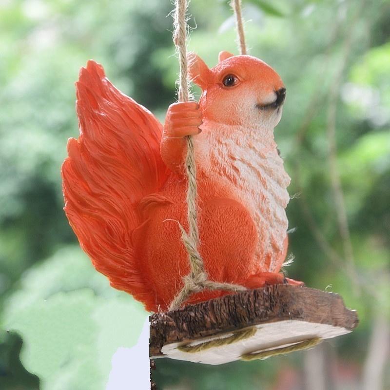 Lovely Swinging Koala Bear Panda Squirrel Zoo Hanging Statue Outdoor Figurines for Patio Yard Garden Decoration Crafts