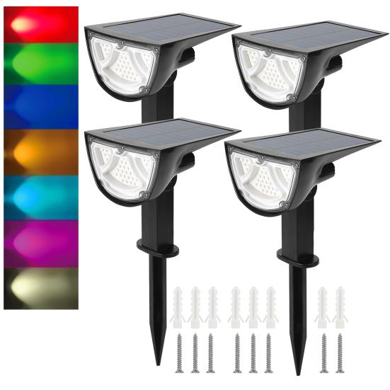 2/4Pcs Solar Spotlights Outdoor Waterproof Adjustable Wall Front Rear Lighting Landscape Lights for