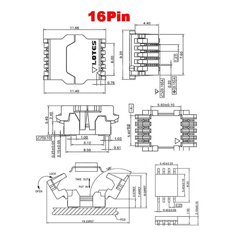 8PIN/16PIN BIOS socket IC socket SPI FLASH 8P/16P test socket SOP 8P 16P patch for flash socket DIP connector BIOS conversion socket test SOP burning