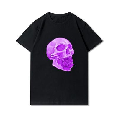 Übergröße 30 Muster Baumwolle Harajuku Unisex T-Shirt Totenkopf-Print T-Shirts Rundhals T-Shirt Lässige Oberteile