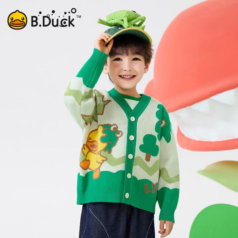 B.Duck Boys Cartoon V-Neck Cardigan Sweater 110cm светло-бежевый