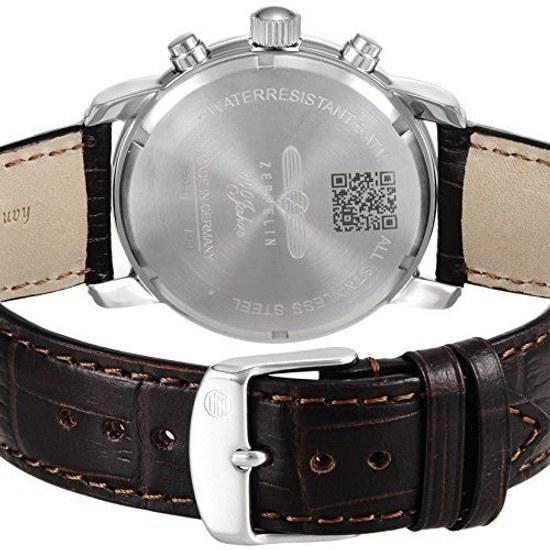 ZEPPELIN Watch Special Edition 100 Years Silver Dial Stainless Steel Quartz 42.5MM Germany 7680-1N Mens Black