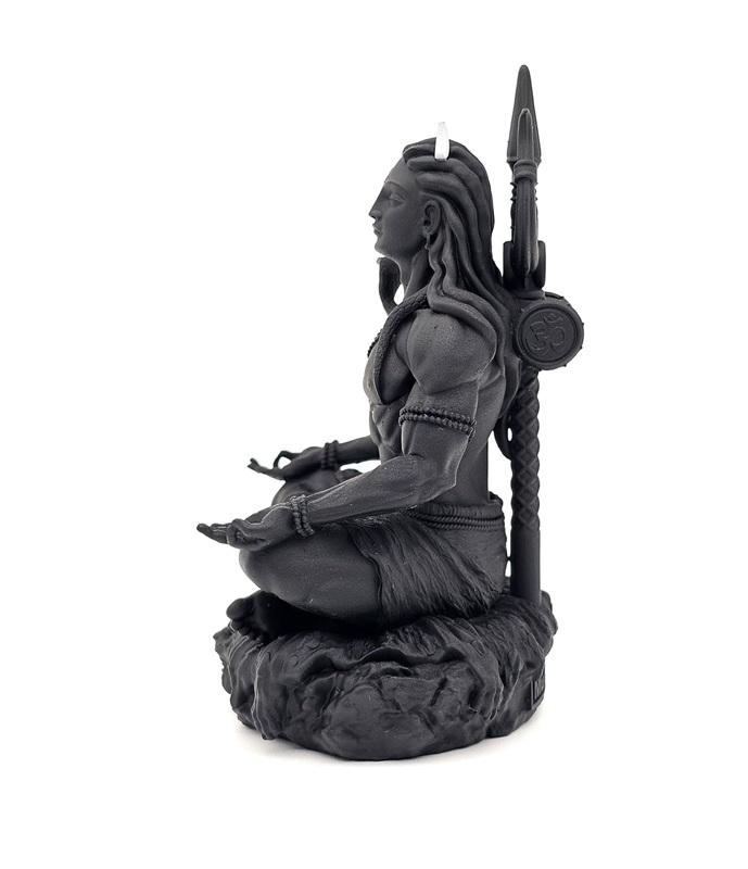 TreegoArt Statuetta Compatta Nero Opaco di Lord Shiva Mahadev per Cruscotto Auto e Decorazione Casa - Altezza 3,5 Pollici (circa)