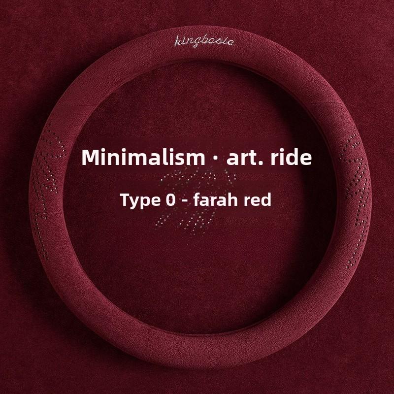 NEW Car steering wheel cover ultra-thin all-season suede leather high-grade non-slip sweat-absorbent handle cover winter