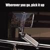 Portable Foldable Travel Friendly 360 Rotation Aluminum Phone Stand Rack Adjustable Clamp For Travel Office Kitchen Use