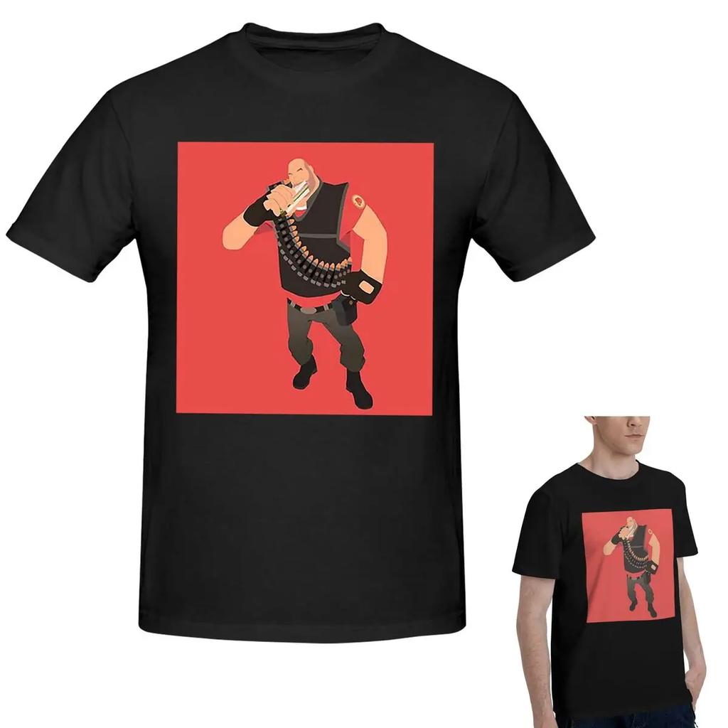 100 Cotton Team Fortress 2 Heavy Tshirt Unisexs Classic Oversized T Shirt Unisex Crew Neck Summer Shirts Tops S6xl