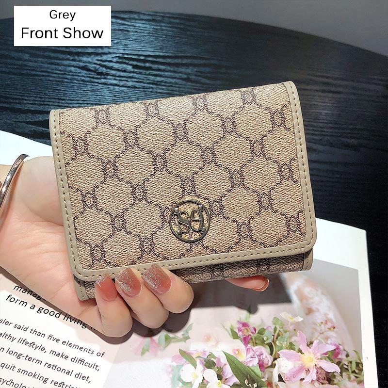 2025 New Short Wallet Genuine Leather Women Wallets Brand Designer Purse Two-toned Cowhide Billfold Triumphal Arch Card Holder