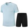 Unisex Breathable Ice Silk Short Sleeve Set Casual Sportswear Running Cycling Dance