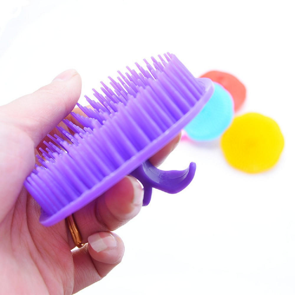 Silicone Shampoo Scalp Shower Body Washing Hair Massage Massager Brush Comb