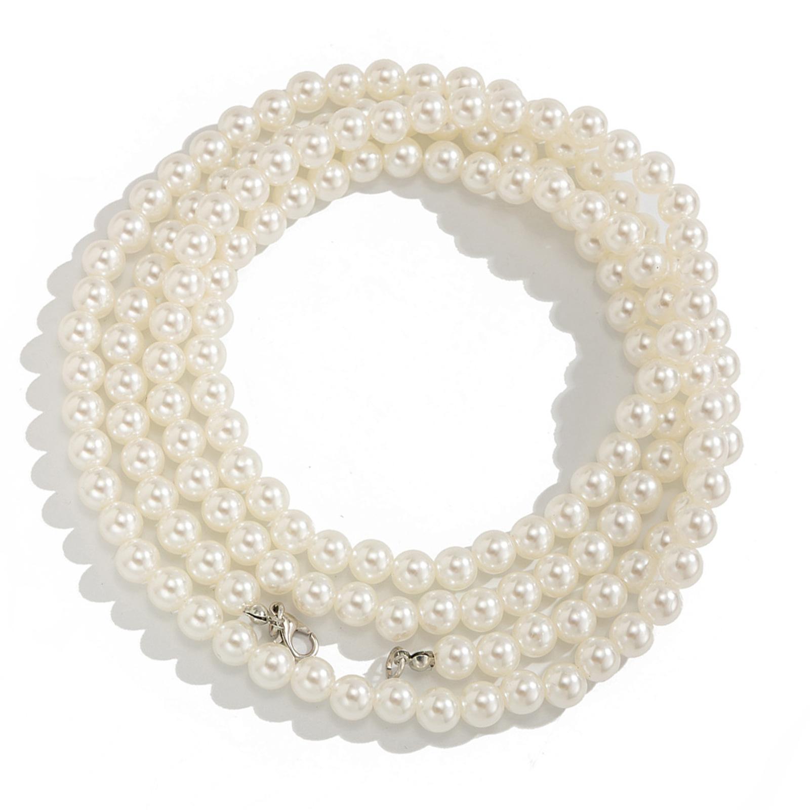 

Elegant Imitation Pearls Beaded Anklet Set Bohemian Style Adjustable Pants Chain Foot Jewelry For Women Daily Wear 1