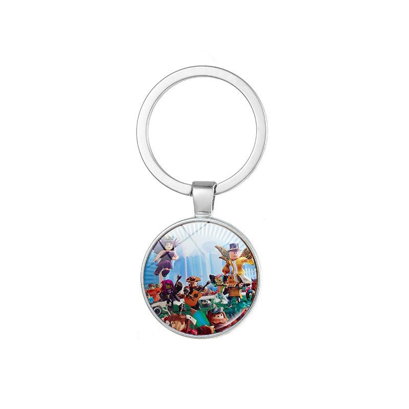 Roblox Game Character Key Ring Glass Dome Key Ring Gamer Accessory For Game Fans Kids Adults Collectible Holiday Gift Premium Quality