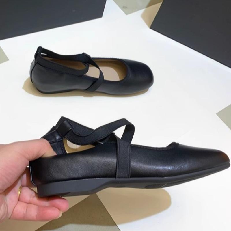 Fashion Women's Flat Shoes Spring New Square Head Shallow Mouth Soft Sole Anti-slip Wear-resistant Low-top Shoes