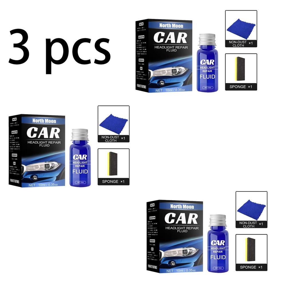 RAYHONG Scheinwerfer-Renovierungs- und Reparaturmittel (10ml Set), Autoscheinwerfer-Restaurationsmittel, Scheinwerferpolier- und Reparaturflüssigkeit 1 Set