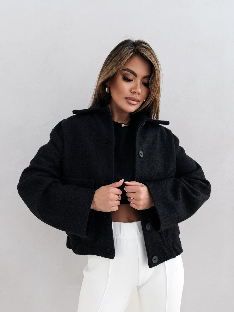 

Women s Outerwear Fall Winter Solid Pocket Stand Collar Wool Coat 2XL