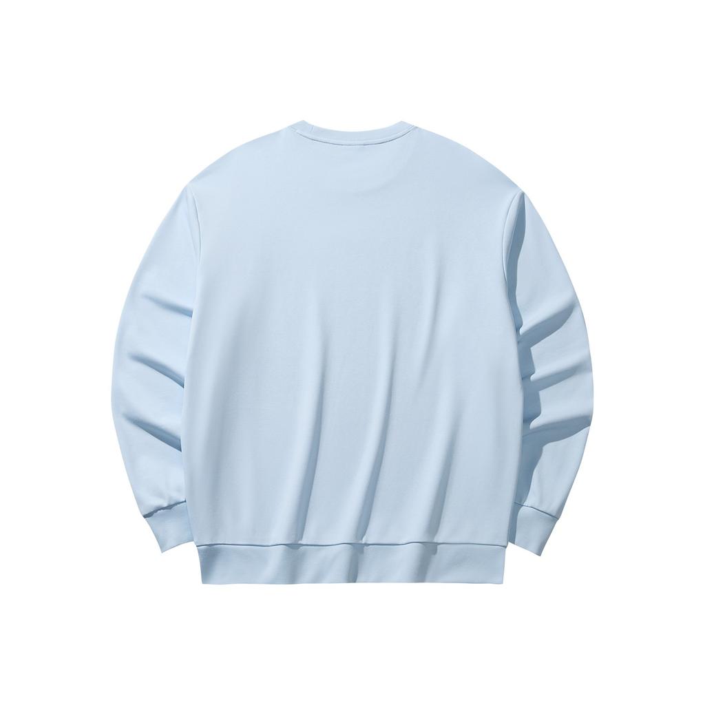 Anta Lifestyle Series Fashion Casual Loose Comfortable Campus Versatile Sports Pullover Sweatshirt Unisex Tops Frost-Blue 972618704-8