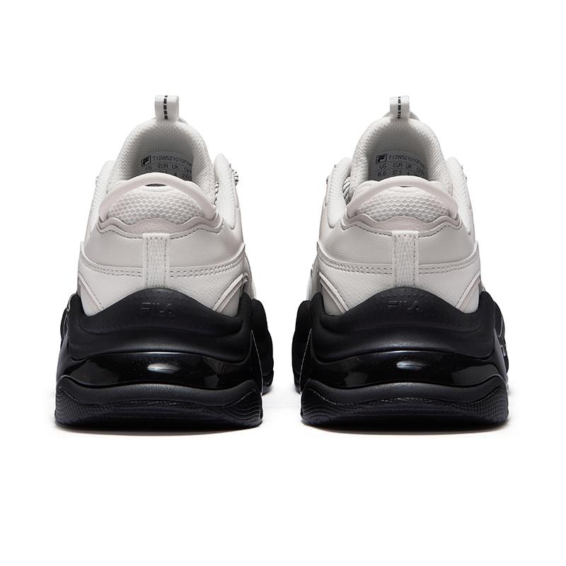 Fila Fusion Bubble Shoes Fashion Trend Versatile Height Increasing Low Top Dad Shoes Women Sneaker Off-White Black T12W521010FWB