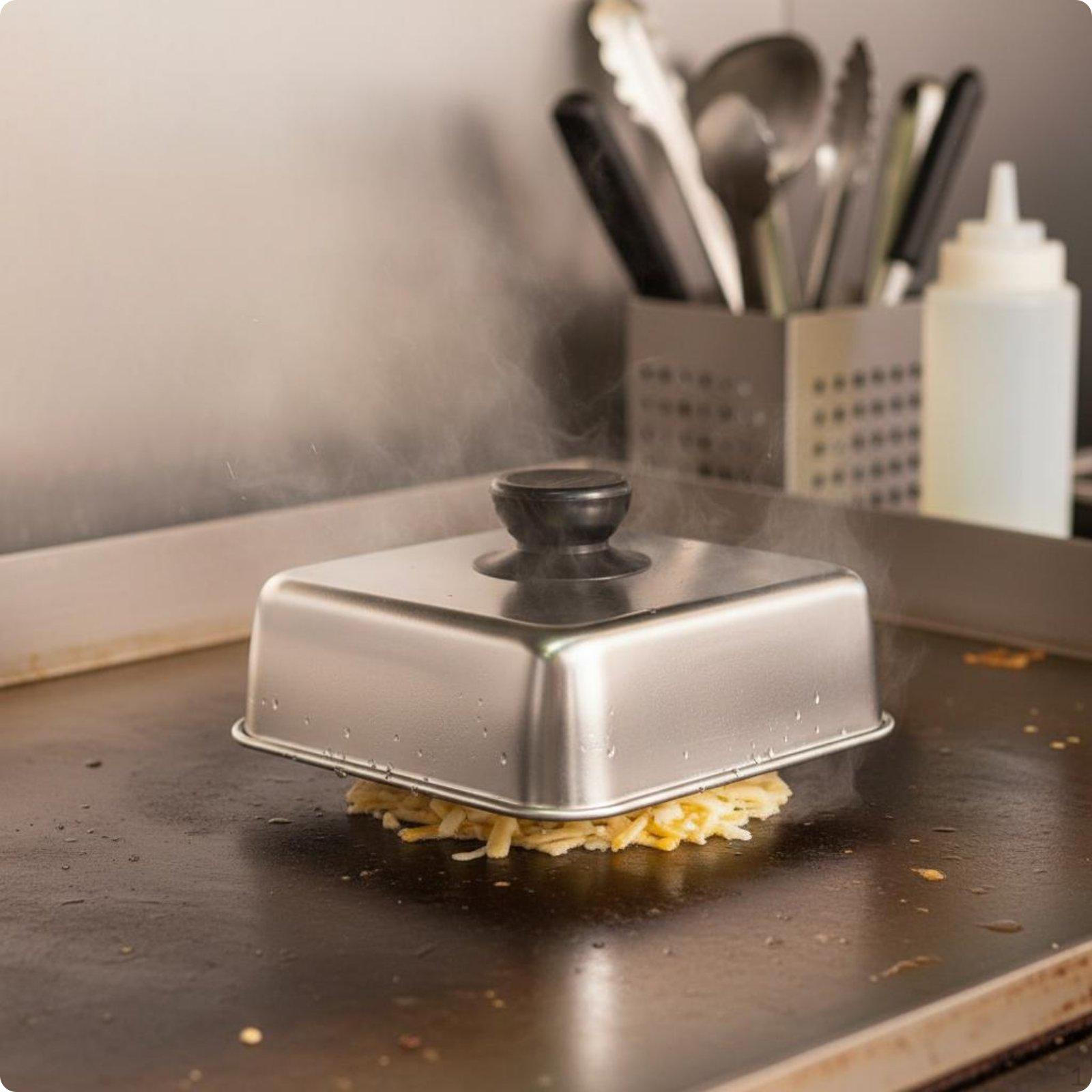 Cheese Melting Dome Easy to Clean Stainless Steel Rust Resistant Square Grill Cloche