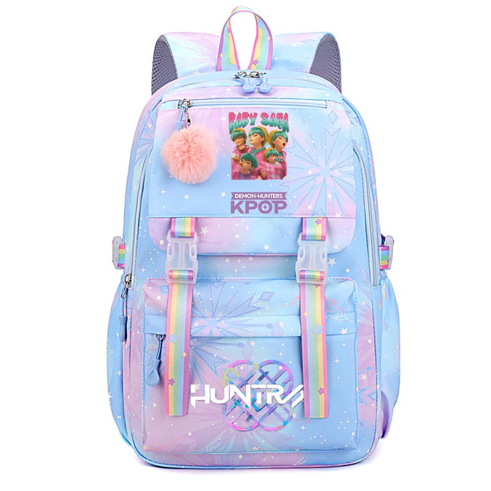 Niedlicher Anime K-Pop Dämonenjäger Aufdruck Große Kapazität Wasserdichter Rucksack Teenger Schüler Mädchen Junge Schultasche Büchertasche Damen Reisetasche Rucksack