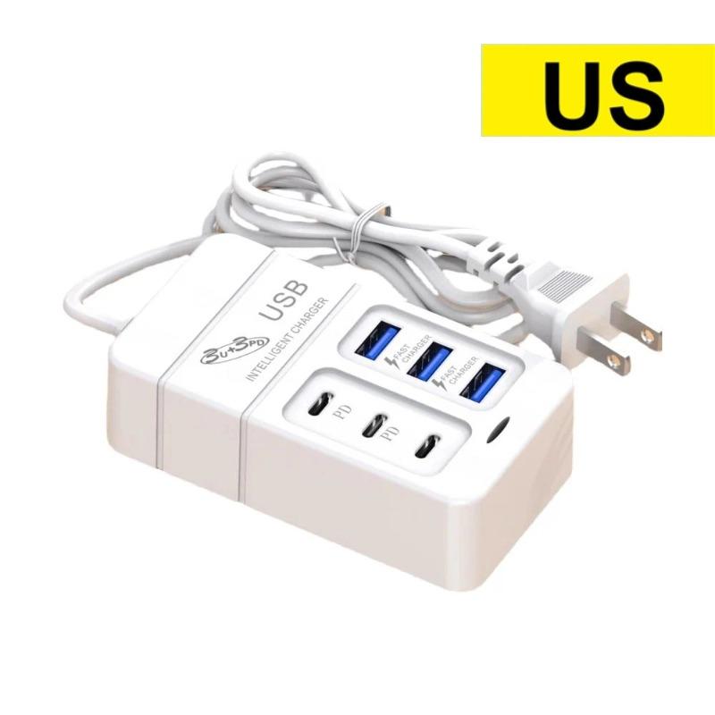 35W PD Type C Fast Charge Multiport USB Charger Quick Wall Chargers USB Hub Adapter Mobile Phone EU US Plug USB Type C Charger