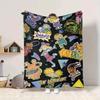 1pc Rugrats Flannel Throw Blanket - HD Printed Lightweight Soft Warm All-Season Blanket for Sofa, Bed,
