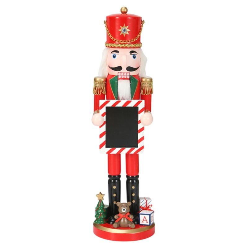 Classical Wood Nutcrackers King, Hand Painted Holiday Decors, 39cm Height Tabletop Christmas Adornment Display красный