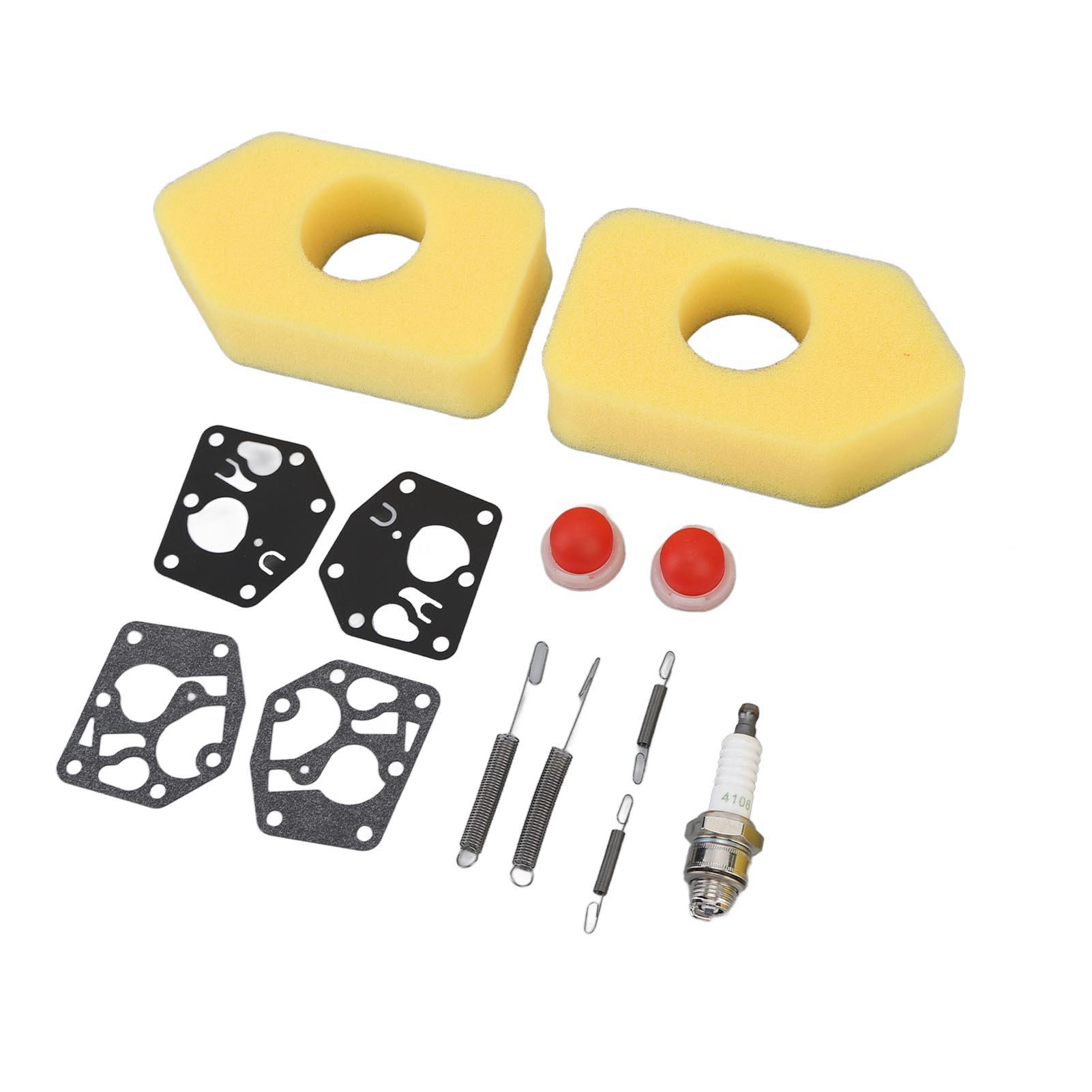 

2 Packs Mower Repair Kit Air Filter Membrane Primer Bulb Spring Spark Plug for Classic Sprint 3.5‑4.5HP Q45 35 375 40