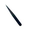 Stainless Steel Slanted Tip Eyebrow Tweezers - Black Hair Removal & Trimming Tool