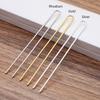 10pcs DIY Hair Sticks 110x2mm Raw Brass Gold Color U shape Hair Pins Blank Base Setting for Women Hair Jewelry Making