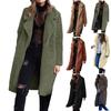 Abrigo de lana artificial cálido para mujer, chaqueta con solapa, ropa de abrigo de invierno