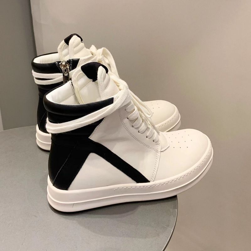 

Кожаные высокие маленькие белые туфли женские;осеннее толстое дно высокое.