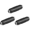Uxcell 3Pcs DC Power Connector Adapter 5.5mmx2.1mm Female To Female Cable Jack Socket Converter for Laptop CCTV Camera Strip Lighting Black