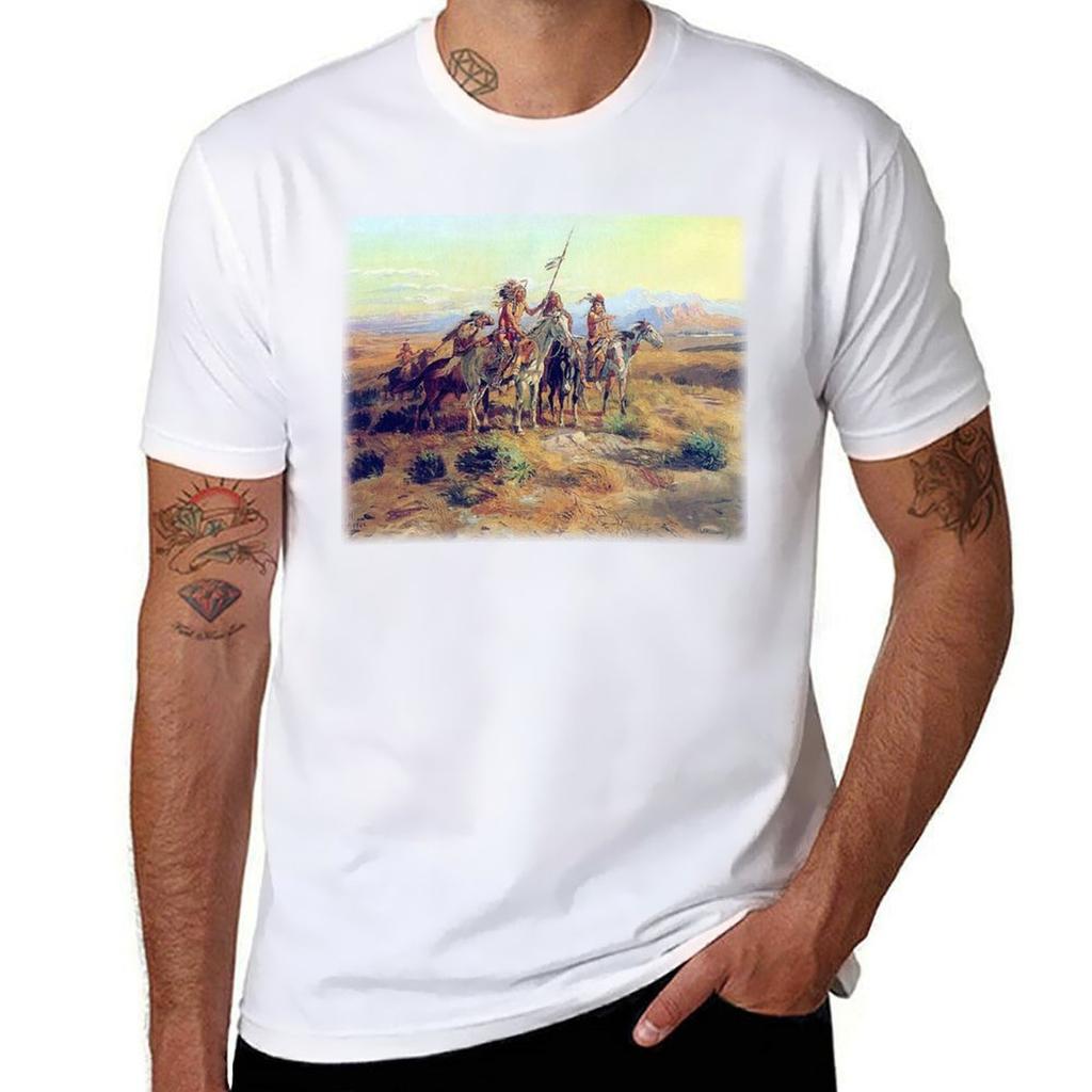 Charles Marion Russell - The Scouts T-shirt T Shirts For Man Pack White Anime T Shirts Oversize T Shirt Man Designer T-shirt