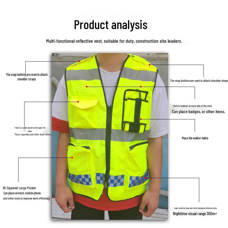 Customizable Waterproof Reflective Motorcycle Safety Vest