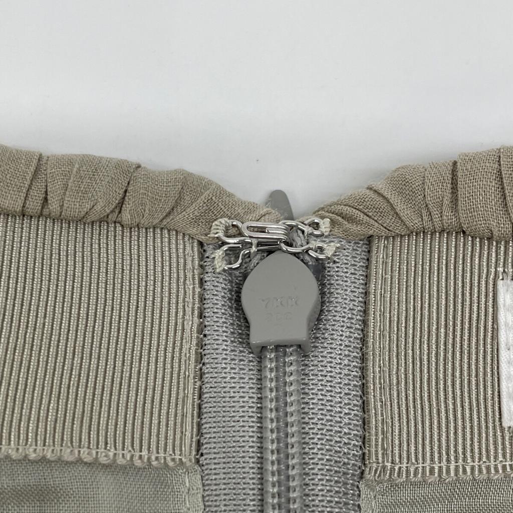 Ebure Beige Linen Flared Skirt Skirt 38 beigeUsed