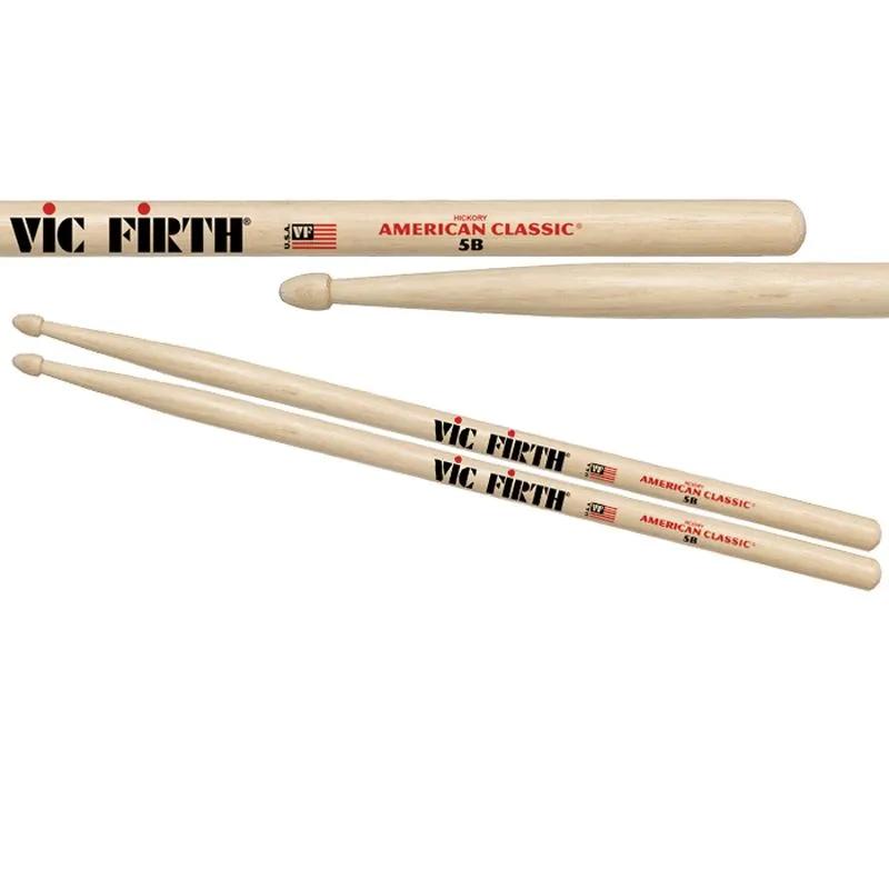 VIC FIRTH American Classic 5B drumsticks, walnut, wooden tip