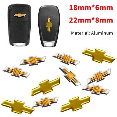 18mm 22mm Aluminium Auto Fernbedienung Schlüssel Aufkleber Emblem Auto Zubehör Für Colorado Cruze Spark Captiva Malibu Aveo