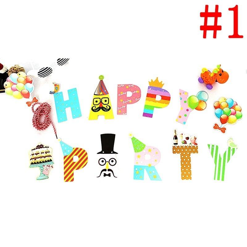 Happy Birthday Party Cute Garland Design Birthday Party Bunting Banners