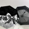 Elegant Black Lace Bow Outdoor Umbrella - Automatic Open/Closed, Portable Folding Design, 8-Rib Iron Frame, Festival Gift for Fans, Traveler