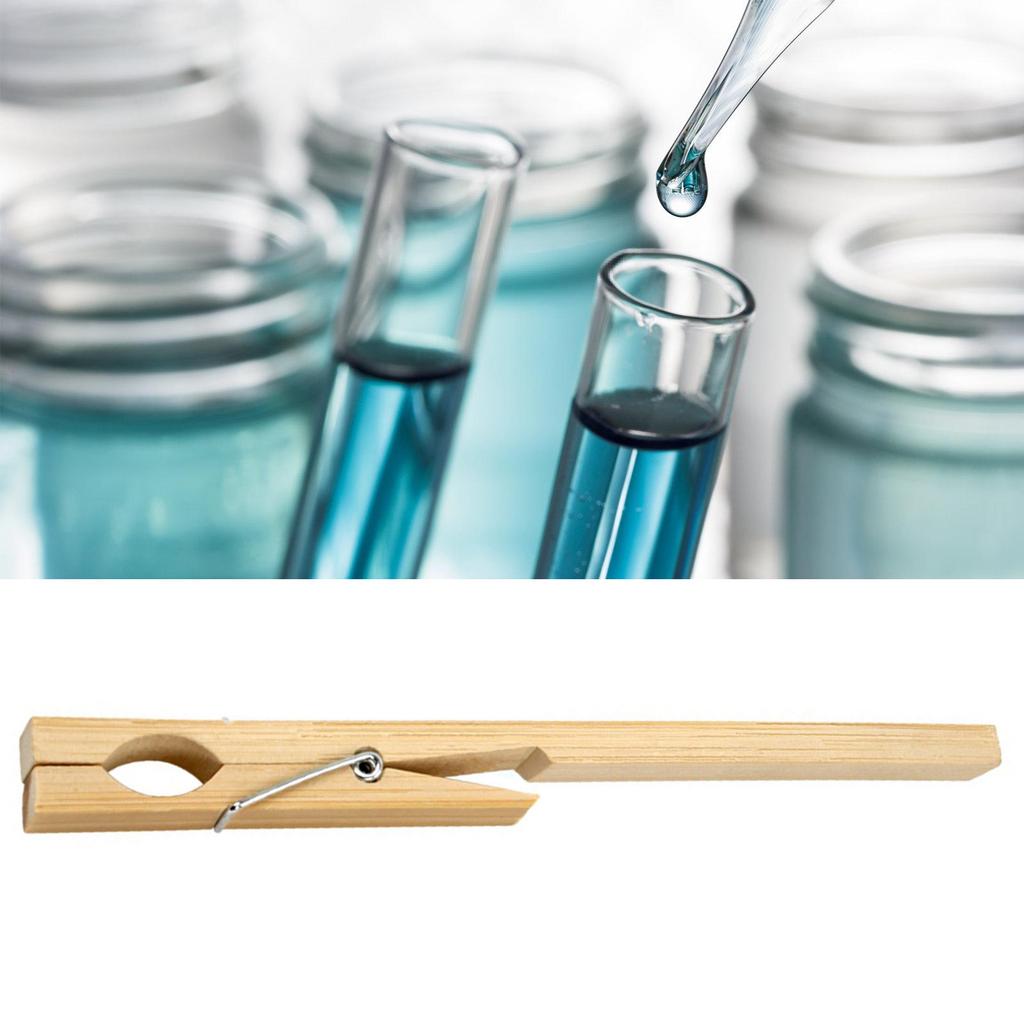 Test Tube Clamps Pack of 10 Wood Test Tube Clip Clamps Holder Set School Laboratory Equipment for 10-20mm Test Tube