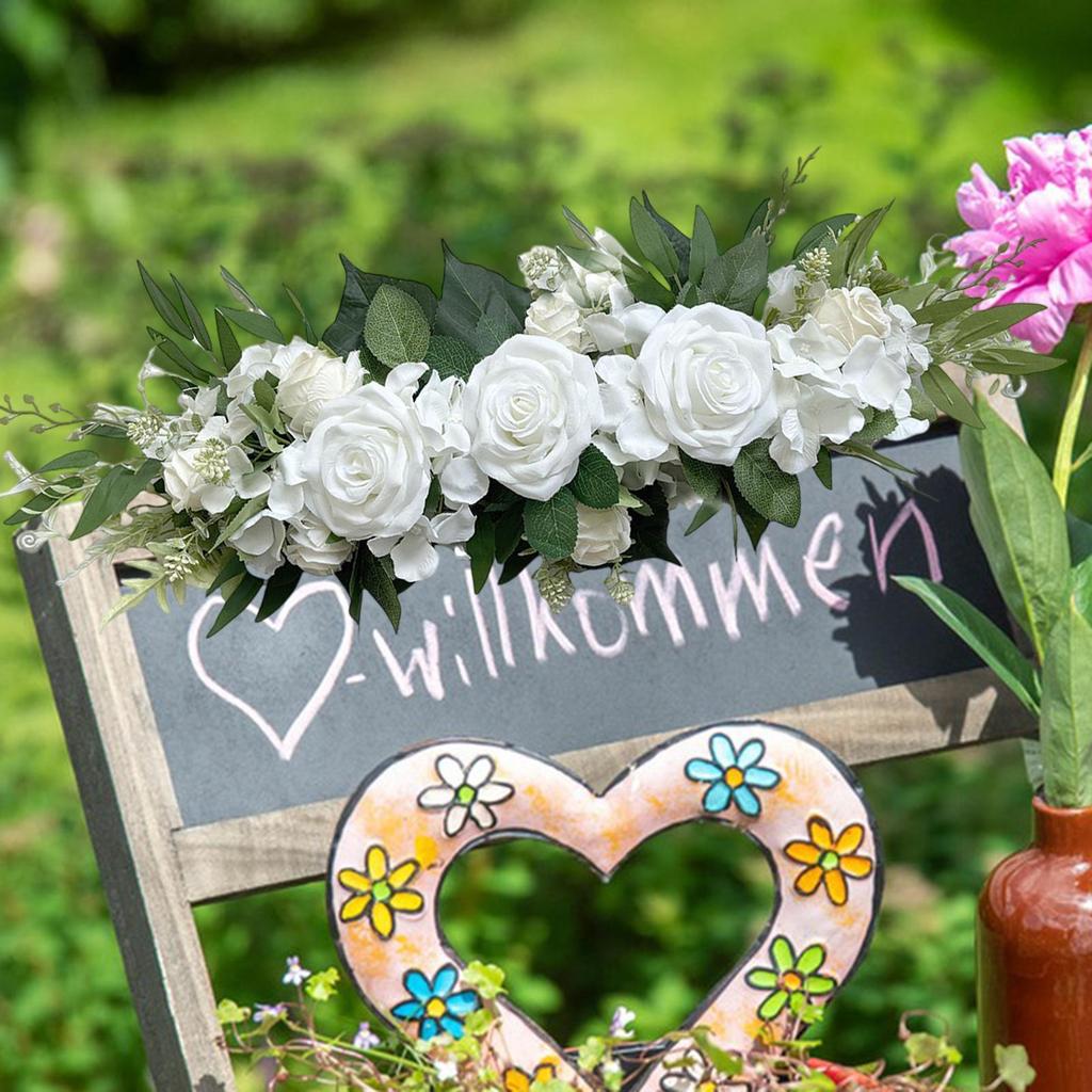 Silk Flower Wedding Arch Swag Lifelike Roses Wreath Decoration for Bridal Shower and Reception Backdrop