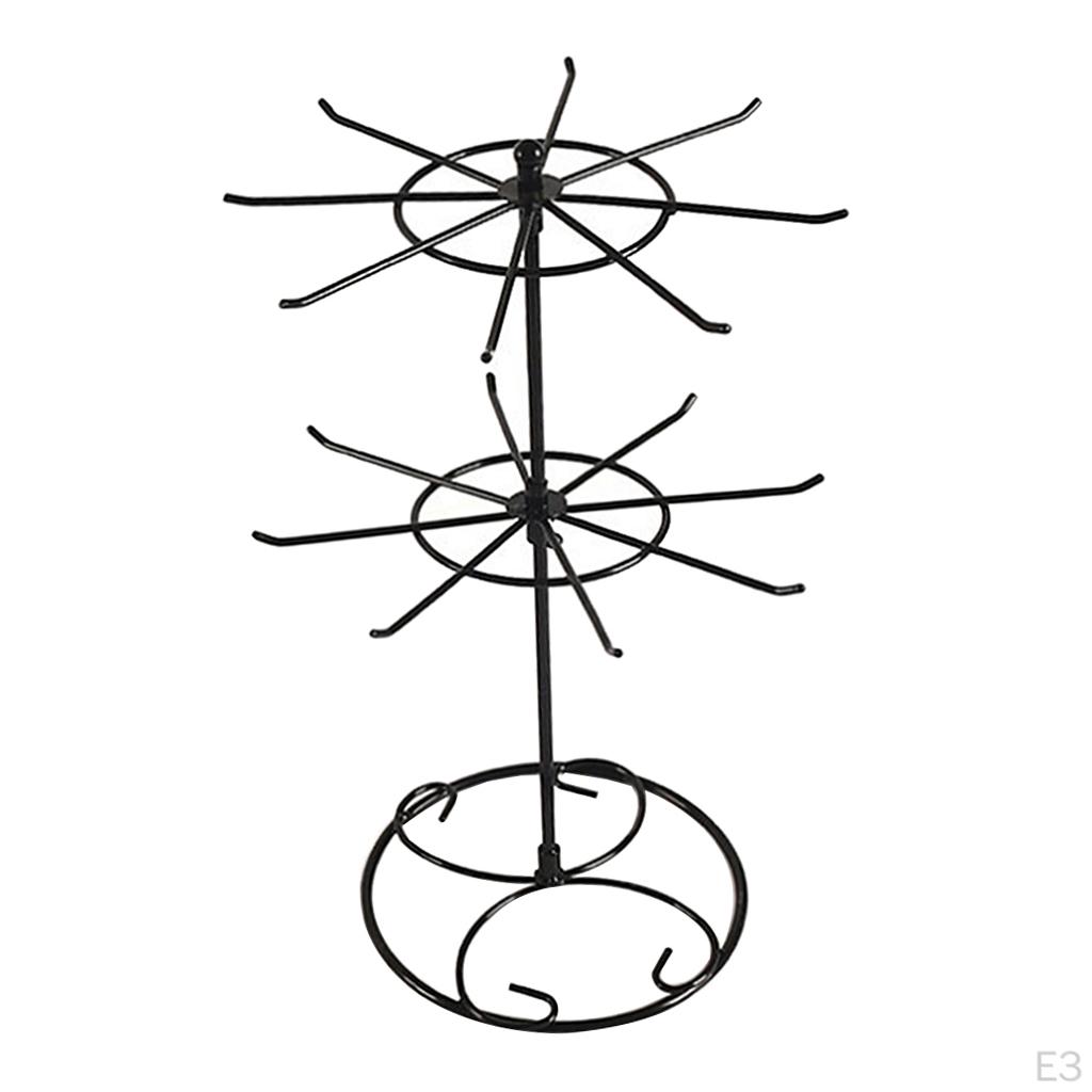 Bracelet Necklace Hanger Round Jewelry Rotating Rack Display Organizer