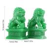 1 Pair Jade Green Natural China Traditional Guardian Lion Statues Hand Carved Foo Dogs Sculpture Crafts Home Feng Shui Decor