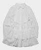 SOME PLACE 2-Tier Frill Strap Pocket Ribbon Point Round Collar Tiered Layered Midi Shirt Dress [White]