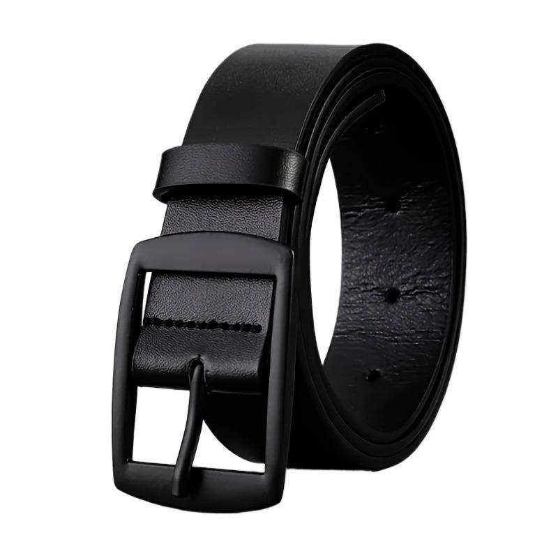 Fashionable and Luxurious Men s Belt with PU Leather and Metal Needle Buckle Design, Convenient and Practical Daily Necessities 120cm чёрный