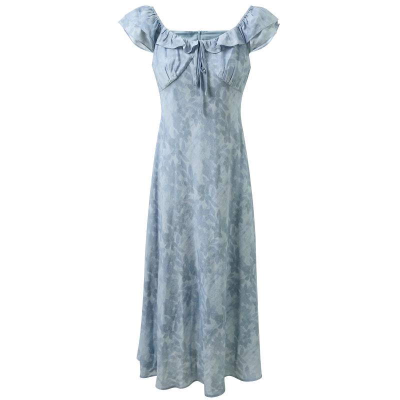 

Sancai 2026 Summer Printed Ruffle A-Line Maxi Dress 160/84A/M