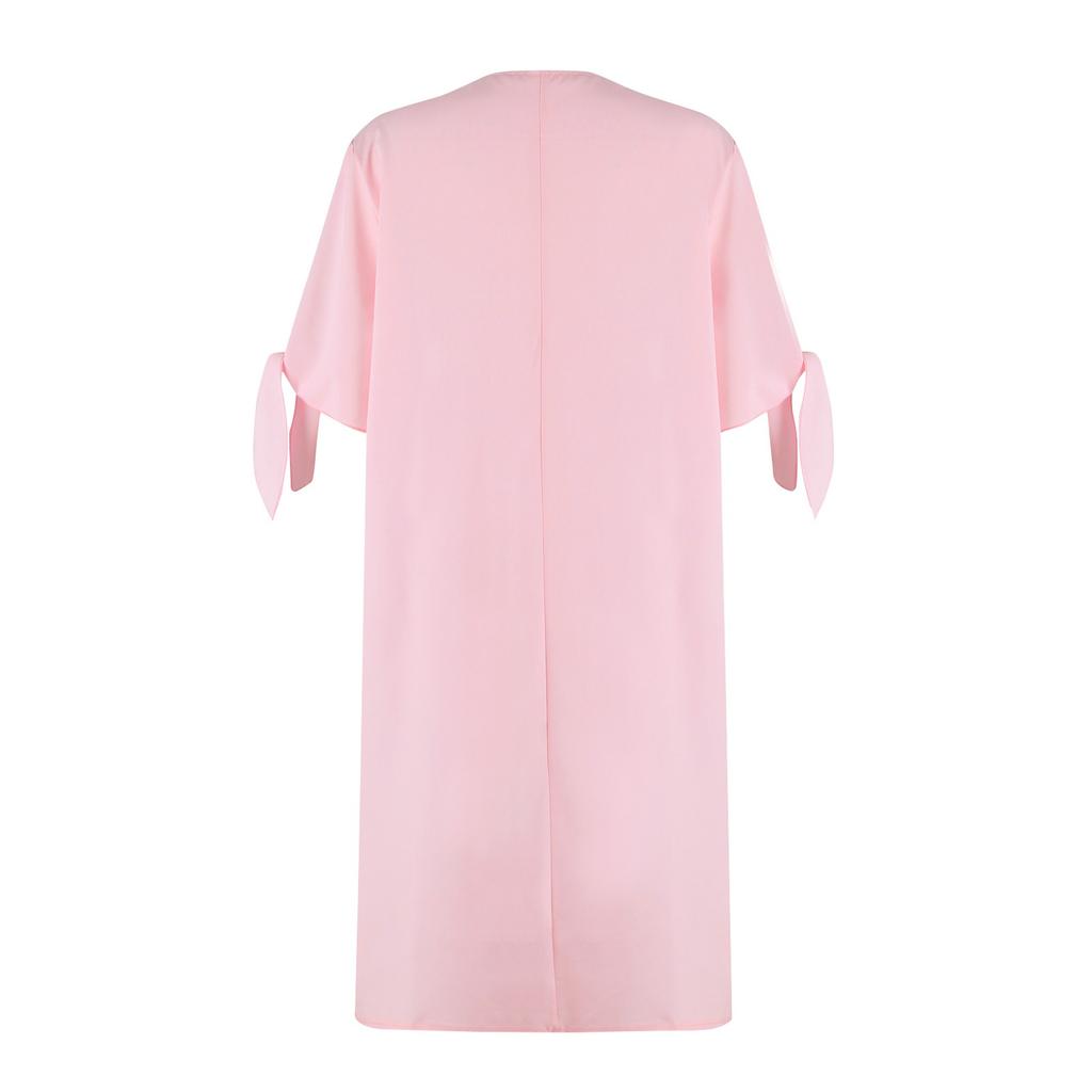 Women's New Fashion Cuff Tie Color V-neck Collar Lace Dress