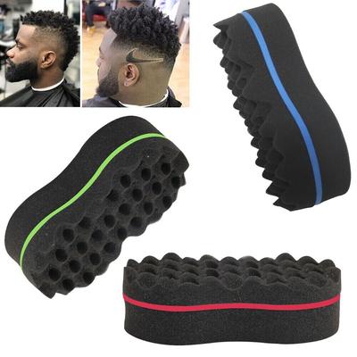 Twists Magic Barber Double Sided Sponge Afro Curl Wave Multi-holes Hair Brush