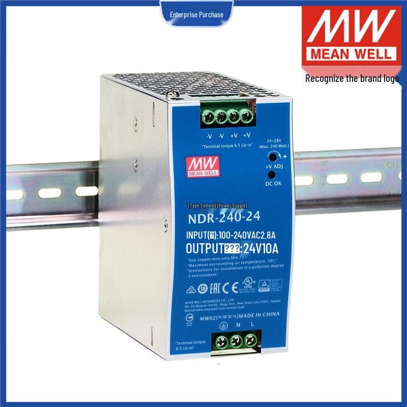 

Блок живлення Mean Well NDR-240 для DIN-рейки 220В на 24В/48В DC Стабілізований трансформатор 48V 5A