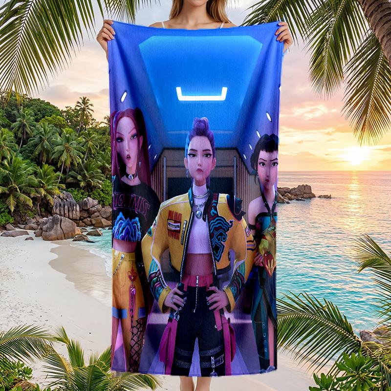 Kpop Hunter Fashion Beach Towel: Ideal for Summer Adventures Soft, absorbent and quick drying suitable for swimming and bathing